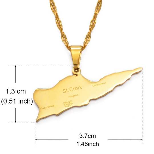 18K Gold Plated Saint Croix Necklace / Saint Croix Jewelry /saint Croix Jewelry /saint Croix Earrings /saint Croix Gift