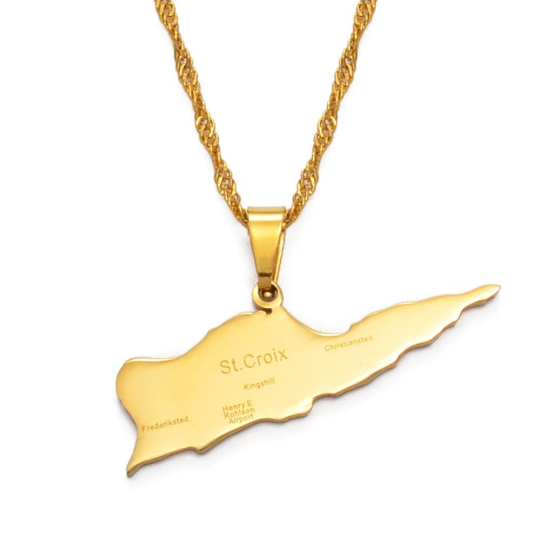 18K Gold Plated Saint Croix Necklace / Saint Croix Jewelry /saint Croix Jewelry /saint Croix Earrings /saint Croix Gift