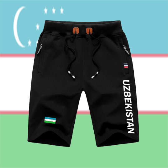Uzbekistan Shorts / Uzbekistan Pants / Uzbekistan Shorts Flag / Uzbekistan Jersey / Grey Shorts / Black Shorts / Uzbekistan Poster