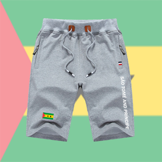 São Tomé And Príncipe Shorts / São Tomé And Príncipe Pants / São Tomé And Príncipe Shorts Flag / São Tomé And Príncipe Jersey / Grey Shorts