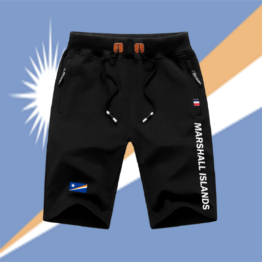 Marshall Islands Shorts / Marshall Islands Pants / Marshall Islands Shorts Flag / Marshall Islands Jersey / Grey Shorts / Black Shorts