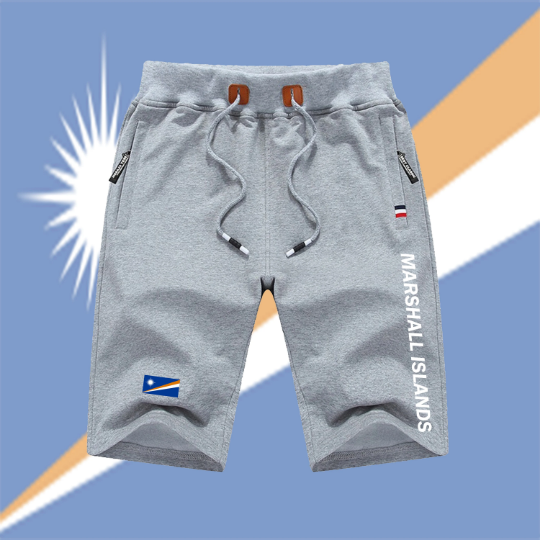 Marshall Islands Shorts / Marshall Islands Pants / Marshall Islands Shorts Flag / Marshall Islands Jersey / Grey Shorts / Black Shorts