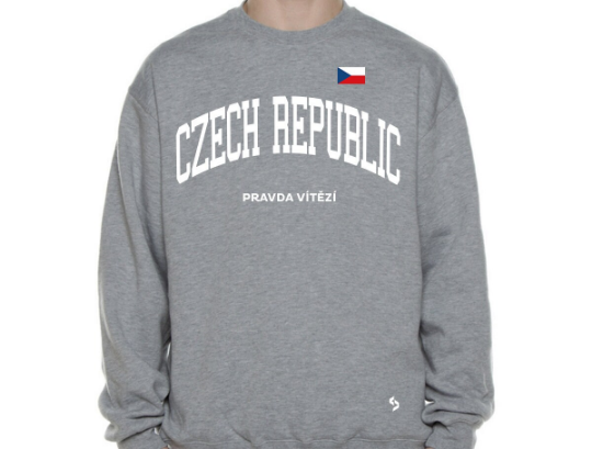 Czech Republic Sweatshirts / Czech Republic Shirt / Czech Republic Sweat Pants Map / Czech Republic Jersey / Grey Sweatshirts / Sweatshirts