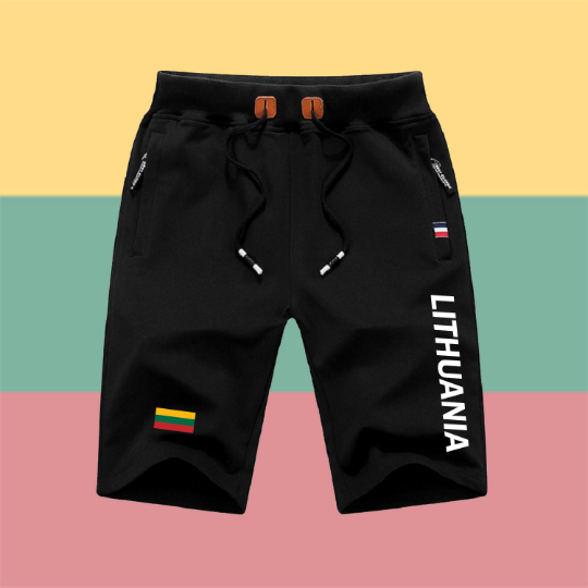 Lithuania Shorts / Lithuania Pants / Lithuania Shorts Flag / Lithuania Jersey / Grey Shorts / Black Shorts / Lithuania Poster / Lithuania