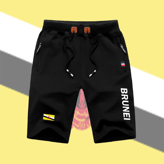 Brunei Shorts / Brunei Pants / Brunei Shorts Flag / Brunei Jersey / Grey Shorts / Black Shorts / Brunei Poster / Brunei Map / Men Women