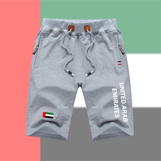 United Arab Emirates Shorts / United Arab Emirates Pants / United Arab Emirates Shorts Flag / United Arab Emirates Jersey / Grey Shorts