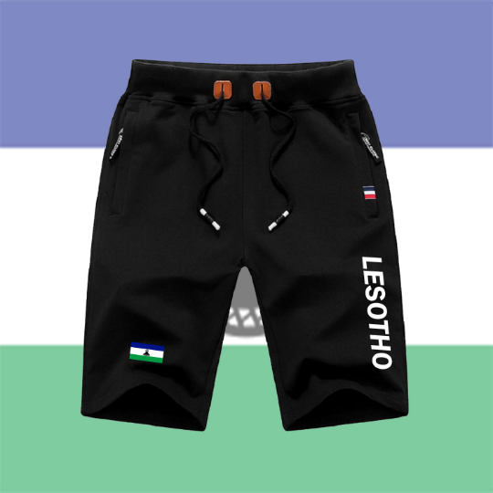 Lesotho Shorts / Lesotho Pants / Lesotho Shorts Flag / Lesotho Jersey / Grey Shorts / Black Shorts / Lesotho Poster / Lesotho Map / Men
