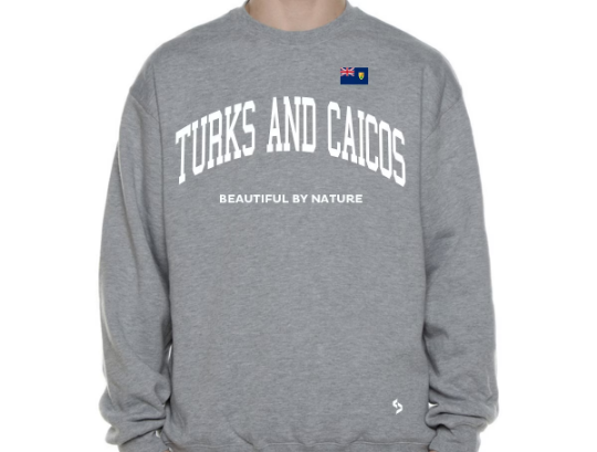 Turks and Caicos Sweatshirts / Turks and Caicos Shirt / Turks and Caicos Sweat Pants Map / Turks and Caicos Jersey / Grey Sweatshirts
