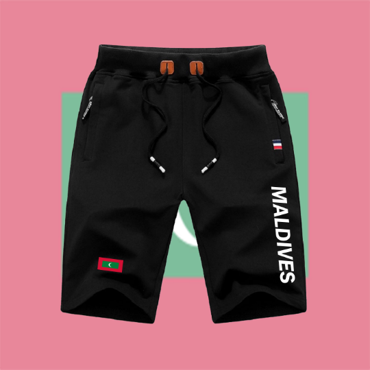 Maldives Shorts / Maldives Pants / Maldives Shorts Flag / Maldives Jersey / Grey Shorts / Black Shorts / Maldives Poster / Maldives Map