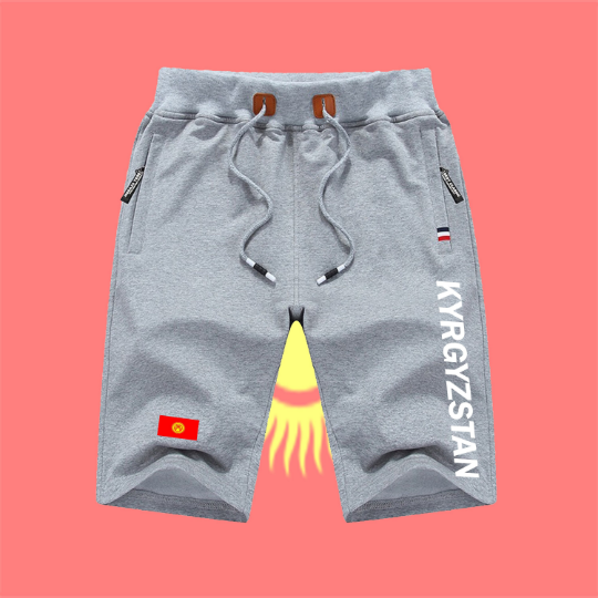Kyrgyzstan Shorts / Kyrgyzstan Pants / Kyrgyzstan Shorts Flag / Kyrgyzstan Jersey / Grey Shorts / Black Shorts / Kyrgyzstan Poster