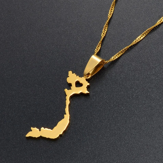 18k Gold Plated Vietnam Necklace, Vietnam Jewelry, Vietnam Necklace, Vietnam Jewelry, Vietnam Earrings, Vietnam Gift, Vietnam