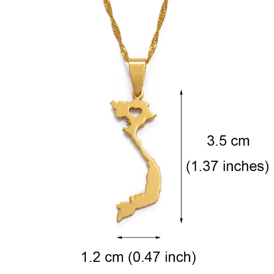 18k Gold Plated Vietnam Necklace, Vietnam Jewelry, Vietnam Necklace, Vietnam Jewelry, Vietnam Earrings, Vietnam Gift, Vietnam