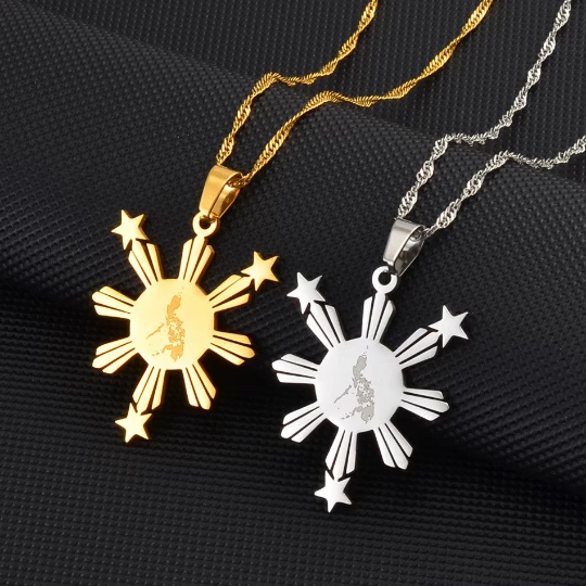 18k Gold Plated Philippines Necklace / Philippines Jewelry / Philippines Necklace / Philippines Earrings / Philippines Gift