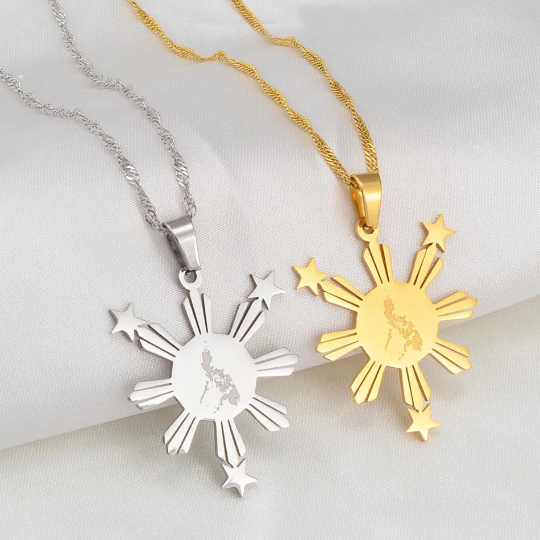 18k Gold Plated Philippines Necklace / Philippines Jewelry / Philippines Necklace / Philippines Earrings / Philippines Gift