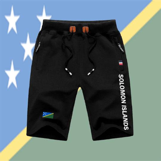 Solomon Islands Shorts / Solomon Islands Pants / Solomon Islands Shorts Flag / Solomon Islands Jersey / Grey Shorts / Black Shorts