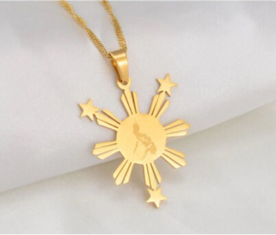 18k Gold Plated Philippines Necklace / Philippines Jewelry / Philippines Necklace / Philippines Earrings / Philippines Gift