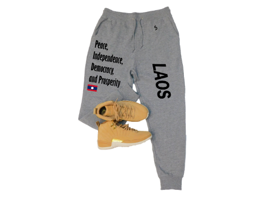 Laos Sweatpants / Laos Shirt / Laos Sweat Pants Map / Laos Jersey / Grey Sweatpants / Black Sweatpants / Laos Poster