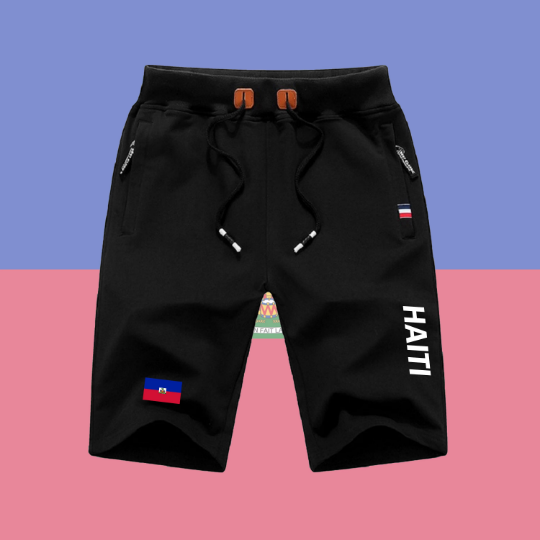 Haiti Shorts / Haiti Pants / Haiti Shorts Flag / Haiti Jersey / Grey Shorts / Black Shorts / Haiti Poster / Haiti Map / Men Women Shorts