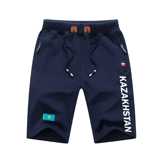 Kazakhstan Shorts / Kazakhstan Pants / Kazakhstan Shorts Flag / Kazakhstan Jersey / Grey Shorts / Black Shorts / Kazakhstan Poster