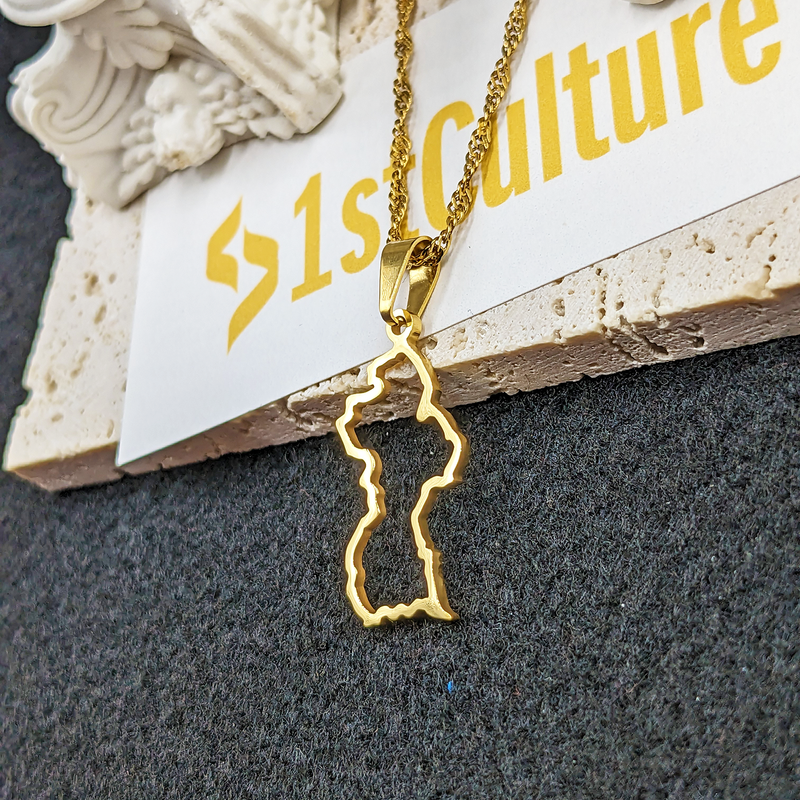 18K Gold Plated Guyana Necklace, Guyana Tshirt, Guyana Keychain, Guyana Map, Guyana Flag, Guyana Poster