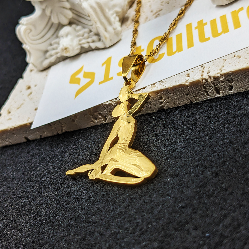 18K Gold Plated Neg Mawon Haiti Necklace - Haiti Necklace - Haiti Necklaces, Haiti Pendant - Haiti Jewelry - Haiti Pendent