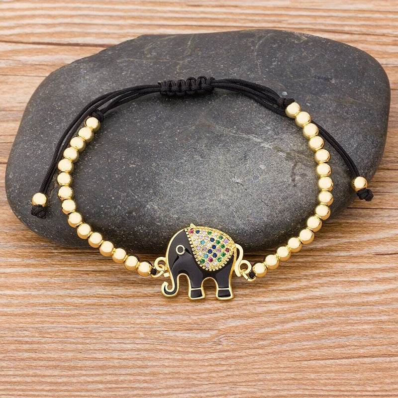 Elephant Bracelet, Elephant Ankle Bracelet, Gold Plated Elephant Bracelet, Elephant Charms, Elephant Gift, Mothers Day Elephant Bracelet