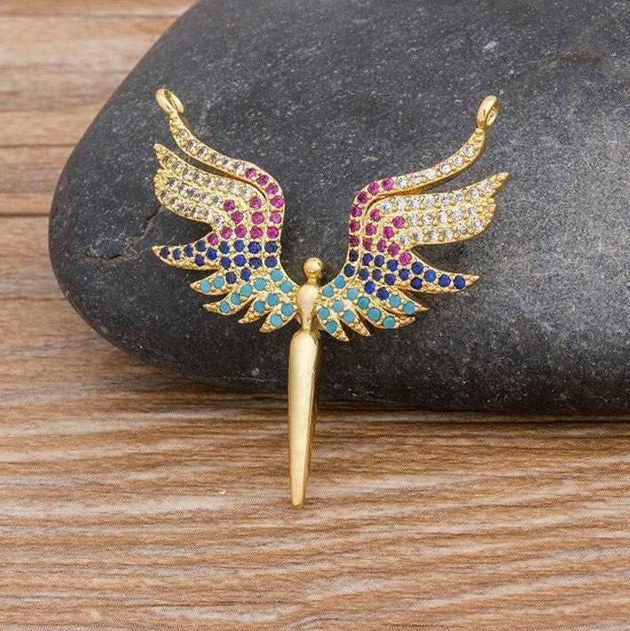 Angel Wing Necklace, Gold Plated Angel Necklace, Angel Wing Charm Woman, Angel Wing Jewelry, Angel Wing Pendant, Little Angel Wing Necklace