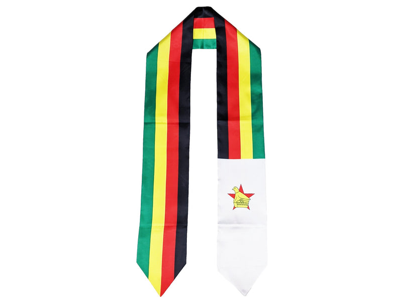 Zimbabwe Flag Graduation Stole, Zimbabwe Flag Graduation Sash, Zimbabwe Graduation Stole, Zimbabwean Flag Graduation Stole