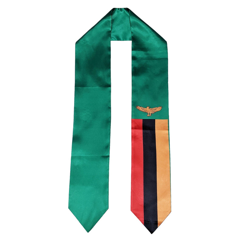 Zambia Flag Graduation Stole, Zambia Flag Graduation Sash, Zambia Graduation Stole, Zambian Flag Graduation Stole
