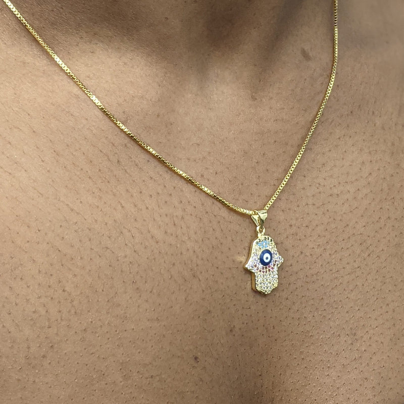 Hamsa Necklace, Hamsa Necklace Gold, Hamsa Evil Eye Necklace, Gold Plated Necklace Hamsa, Hamsa Hand Necklace, Small Hamsa Hand Of Fatima