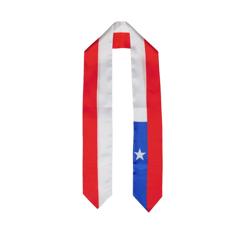 Chile Flag Graduation Stole, Chile Flag Graduation Sash, Chile Graduation Stole, Chile Flag Graduation Stole
