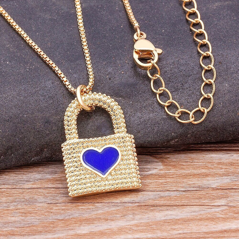 Gold Plated Lock Necklace, Gold Lock Necklace, Lock Chain Necklace, Lock Necklace Gold, Men Necklace Lock, Dainty Lock Necklace