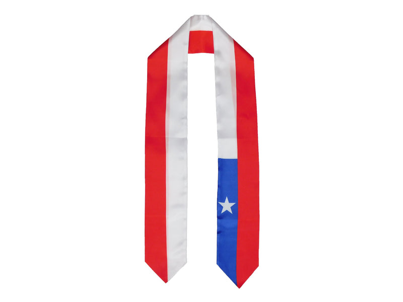 Chile Flag Graduation Stole, Chile Flag Graduation Sash, Chile Graduation Stole, Chile Flag Graduation Stole