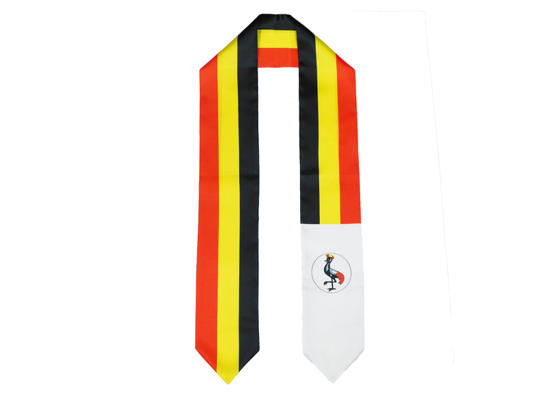 Uganda Flag Graduation Stole, Uganda Flag Graduation Sash, Uganda Graduation Stole, Ugandan Flag Graduation Stole