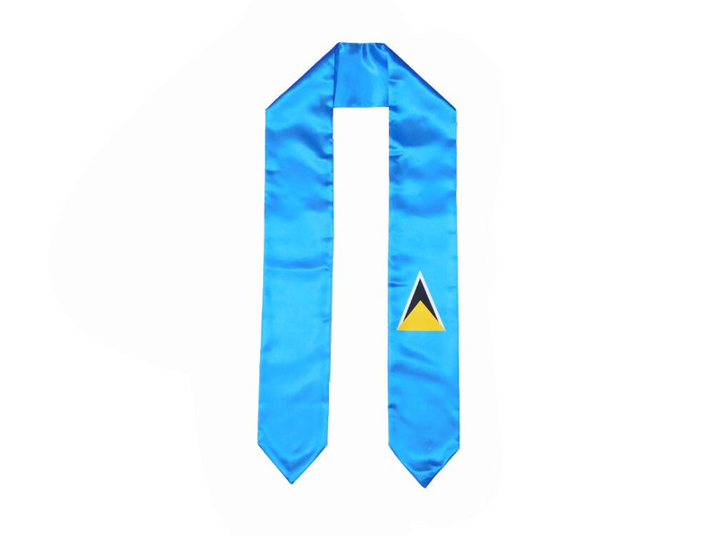 St Lucia Flag Graduation Stole, St Lucia Flag Graduation Sash, St Lucia Graduation Stole, St Lucian Flag Graduation Stole