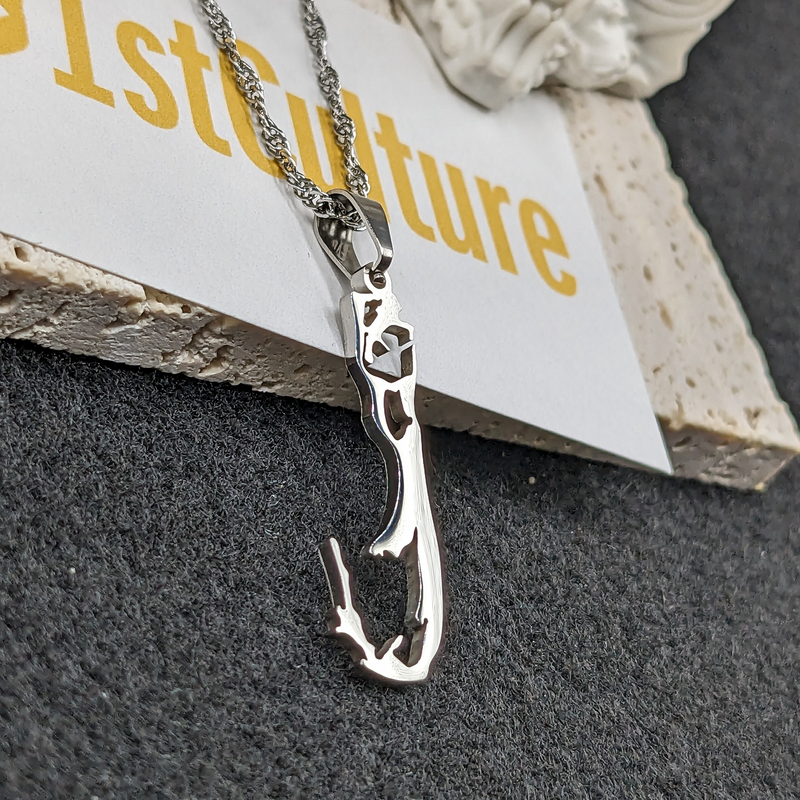 18k Gold Plated Bermuda Map Necklace