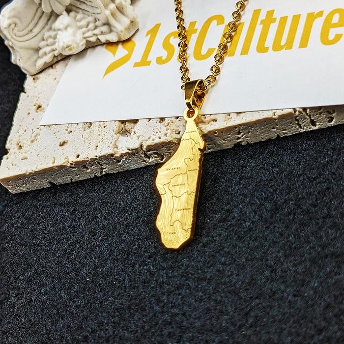 Madagascar 18K Gold Plated Necklace / Madagascar Jewelry / Madagascar Pendant / Madagascar Gift