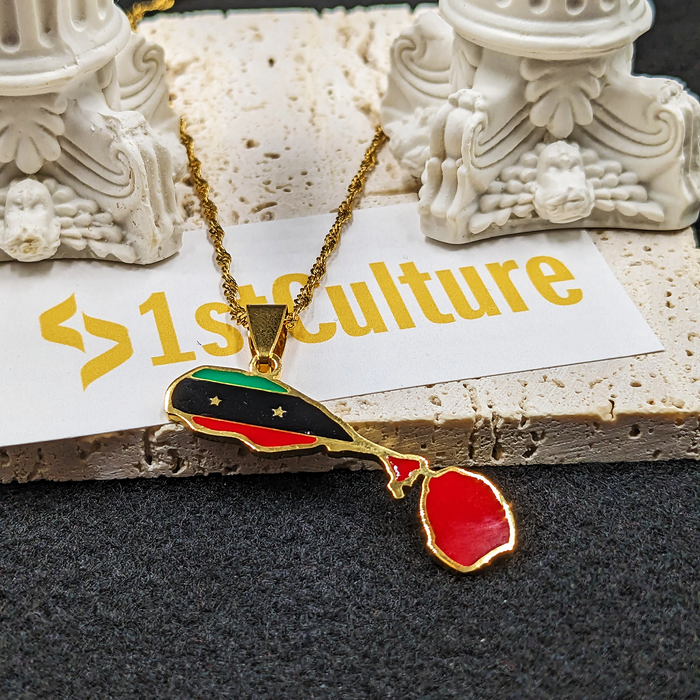 Saint Kitts And Nevis Necklace Gold Plated, St Kitts And Nevis Earrings, Saint Kitts And Nevis Gifts, Saint Kitts And Nevis Jewelry