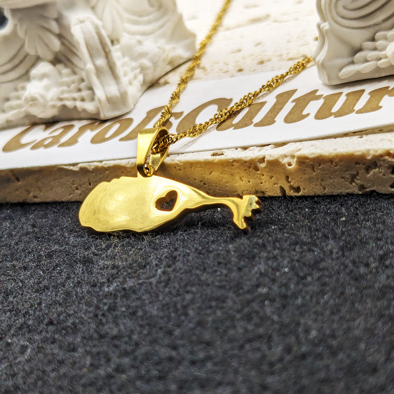 18K Gold Plated Saint Kitts And Nevis Necklace, St Kitts And Nevis Earrings, Saint Kitts And Nevis Gifts, Saint Kitts And Nevis Jewelry