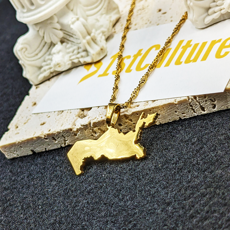 18K Gold Plated Uzbekistan Map Necklace