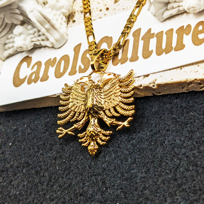 Albania Eagle 18K Gold Plated Necklace / Albania Eagle Jewelry / Albania Eagle Pendant / Albania Eagle Gift