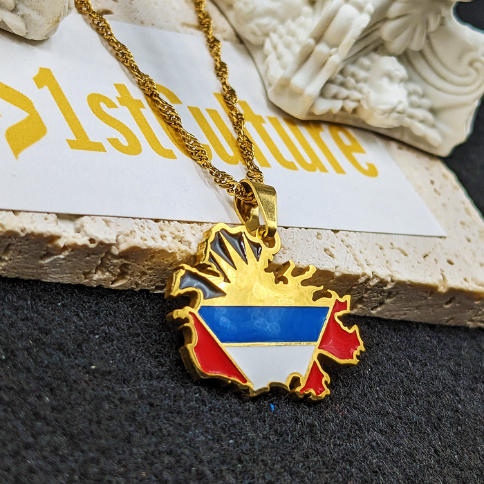 18K Gold Plated Antigua Necklace - Antigua Necklace - Antigua Gift - Antigua Pride - Antigua Jewelry