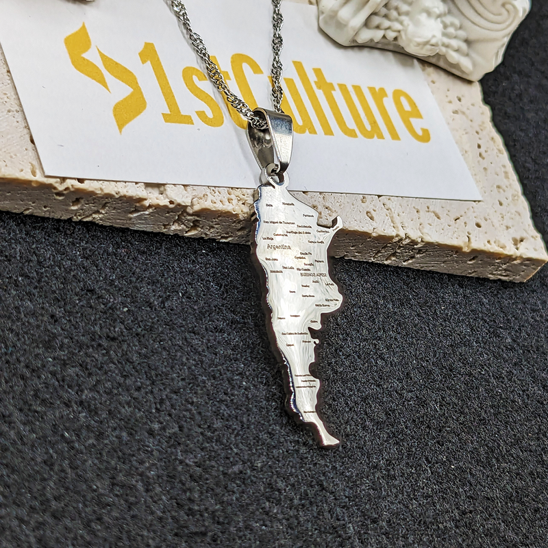 18K Gold Plated Argentina Necklace, argentina art, argentina gifts, necklace from argentina - 1stCulture