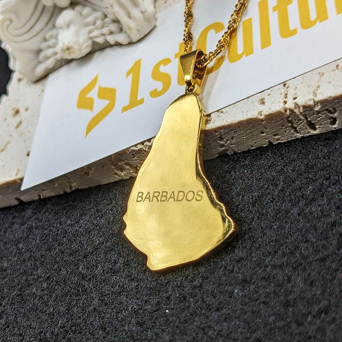 18K Gold Plated Barbados Necklace, Barbados Bag, Barbados Island, Barbados T Shirt, Barbados Bracelet, Barbados Earrings, Barbados Jewelry