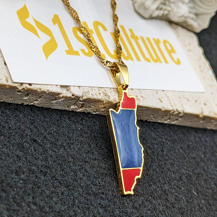 Belize 18K Gold Plated Necklace / Belize Jewelry / Belize Pendant / Belize Gift