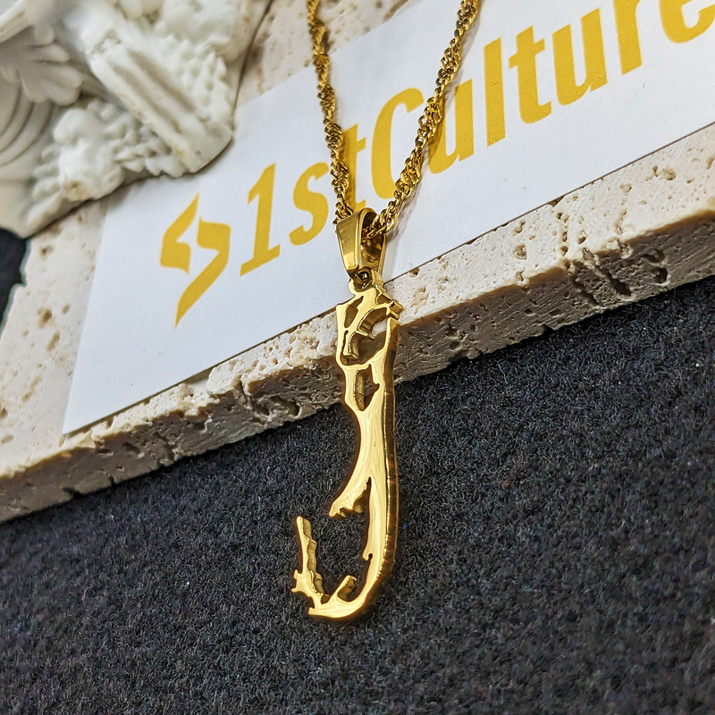 18k Gold Plated Bermuda Map Necklace