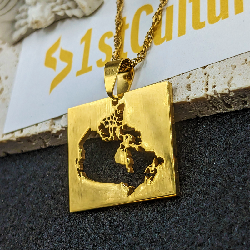 18K Gold Plated Canada Map Necklace
