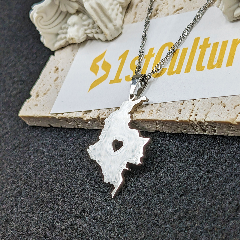 18K Gold Plated Colombia Map Necklace