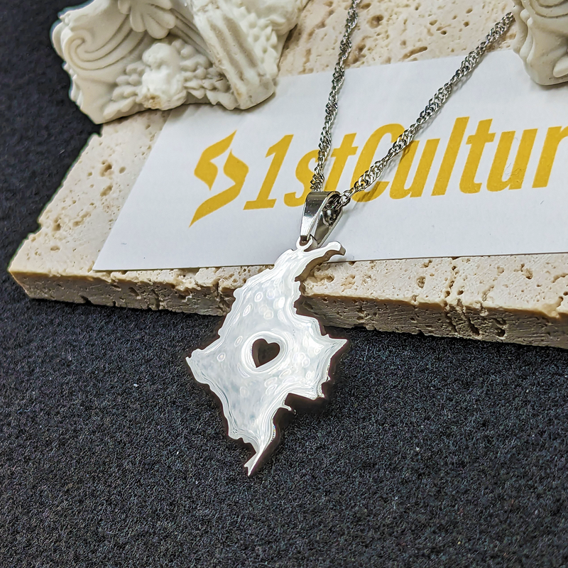 18K Gold Plated Colombia Map Necklace