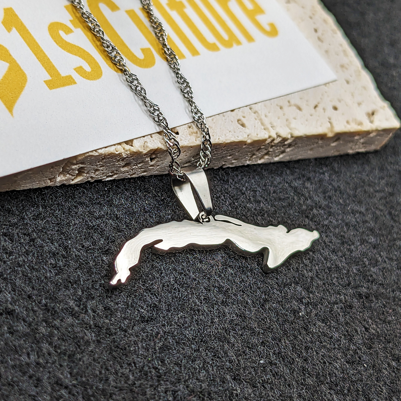 18k Gold Plated Cuba Map Necklace